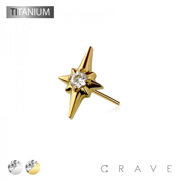 IMPLANT GRADE TITANIUM STAR BURST NORTHERN STAR THREADLESS (PUSH IN) TOP PART ONLY